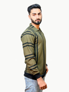 Striped Heritage Polo - Olive