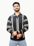Striped Heritage Polo - Black