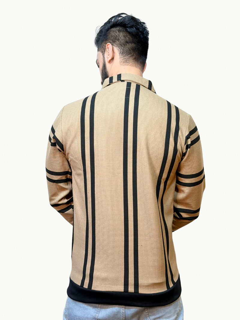 Striped Heritage Polo - Beige