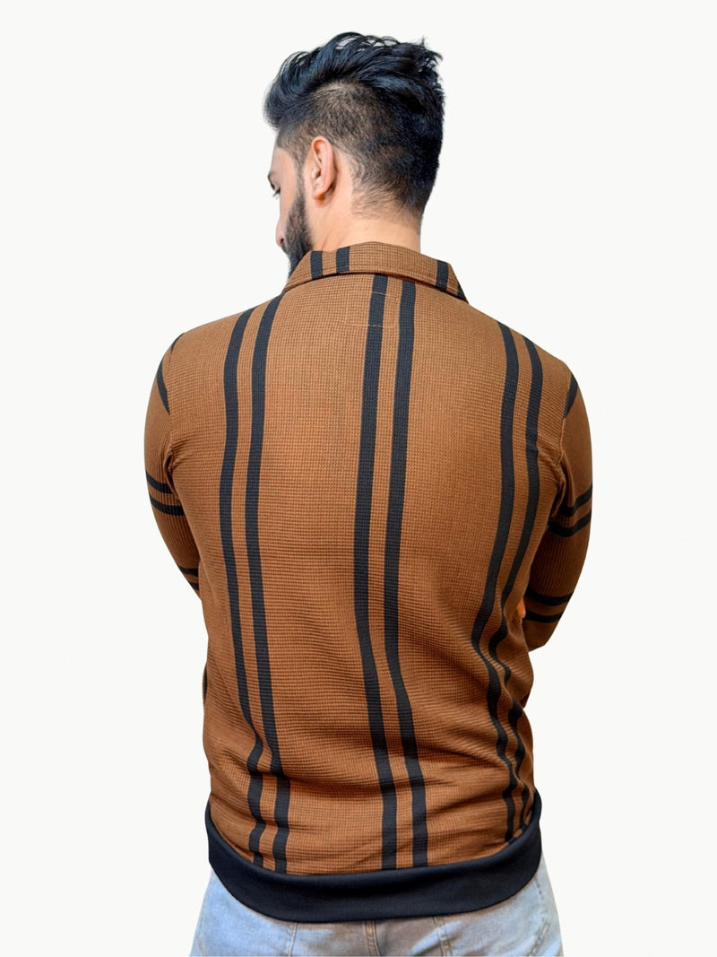 The Striped Heritage Polo - Brown