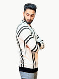 Striped Heritage Polo - White