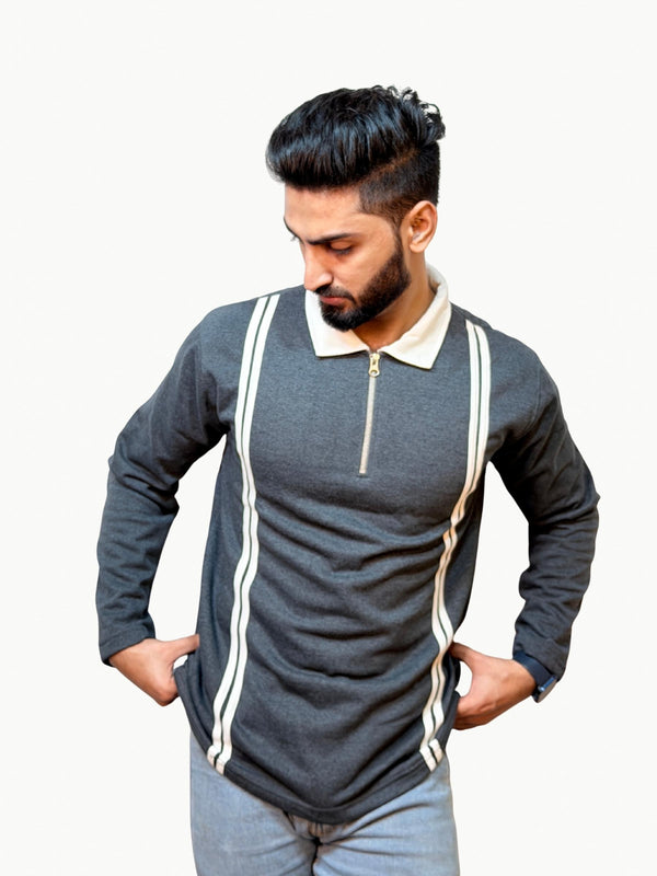 Twin Track Polo - Grey