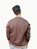 Oversized Brown Plain Sweatshirt - Unisex