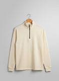 Cream Quarter Zipper Sweatshirt