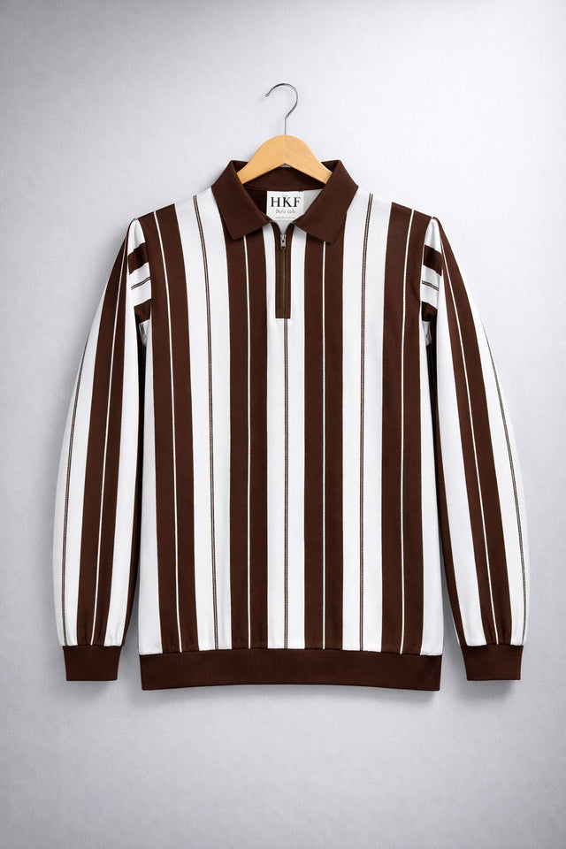 Summer - Glide Zip Quarter Polo - Brown