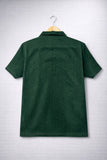 Velvet Plush Polo T-shirt - Deep Green